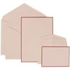 JAM Paper Wedding Invitation Combo Set, 1 Large & 1 Small, Bright Border Set, Chrimson Red Card with White Envelope,100/pack