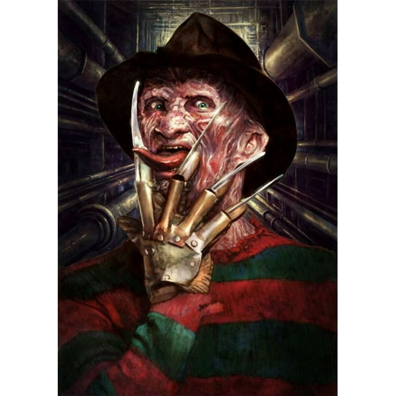 5D Freddy Krueger Diamond Painting Kits for Adults DIY Halloween Rhinestone Embroidery Set Paint with Diamonds Art by Number Kits Cross Stitch Home Wall Craft Decoration 12X16 inch