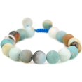 thumbnail image 1 of Angelstones Perles Rondes en Amazonite Multicolore Mate 10mm Faites à la Main avec Pompons en Macramé Tressé Réglable Bracelets Chakra Reiki 7-9 Pouces Unisexe, 1 of 3