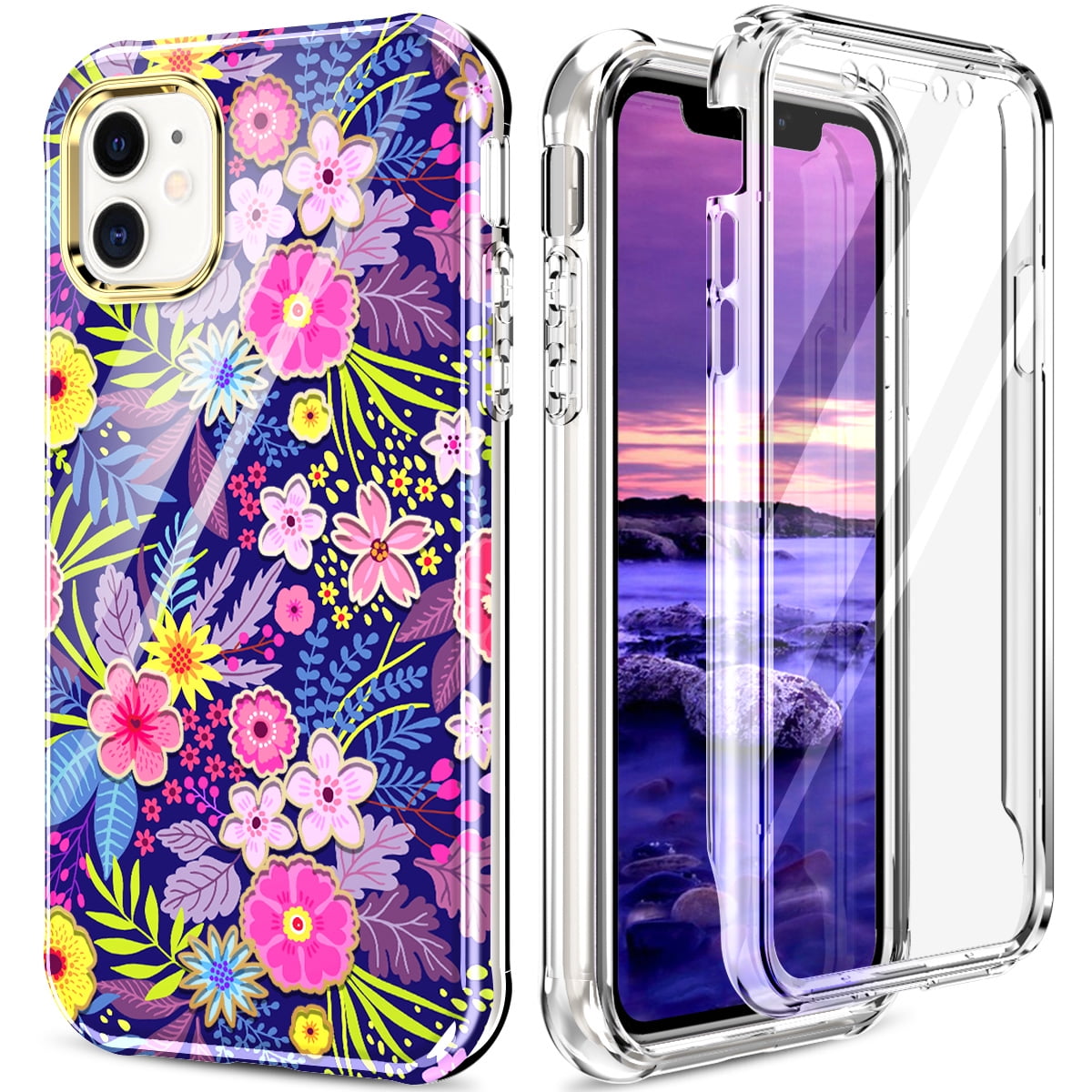 iPhone 11 6.1 Case with Built in Screen Protector, Allytech Full Body  Shockproof Dual Layer High Impact Protective Anti-Scratch Soft TPU Cover  Cases for iPhone 11 6.1 inch 2019, Clear 