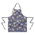 thumbnail image 2 of Pioneer Flower Floral Print Pattern Apron for Women and Men, Cotton Linen Waterproof with Pockets, Adjustable, 33x27 Inch for Kitchen, Gardening, BBQ, Salon, 2 of 6