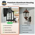 thumbnail image 4 of Gleamz Motion Sensor Outdoor Lights with GFCI Outlet, Dusk to Dawn Outdoor Lighting with Tempered Glass, Waterproof Anti-Rust Aluminum Outside Lights for House, 4 of 9