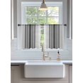 thumbnail image 3 of Sheer Curtains 45 Inch Length 2 Panels Set for Kitchen, Gray Vertical Stripes Semi Sheer Curtains for Windows, Retro Simple Neutral Abstract Lines Voile Window Treatments Rod Pocket Curtain, 3 of 7