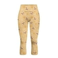 thumbnail image 4 of SCRAWLGOD Corgi Paw Beige Women's Elastic Capri Leggings High Waisted Comfortable Capri Yoga Pants Leggings with Pockets Breathable Yoga Pants for Athletic Running, XS, 4 of 7