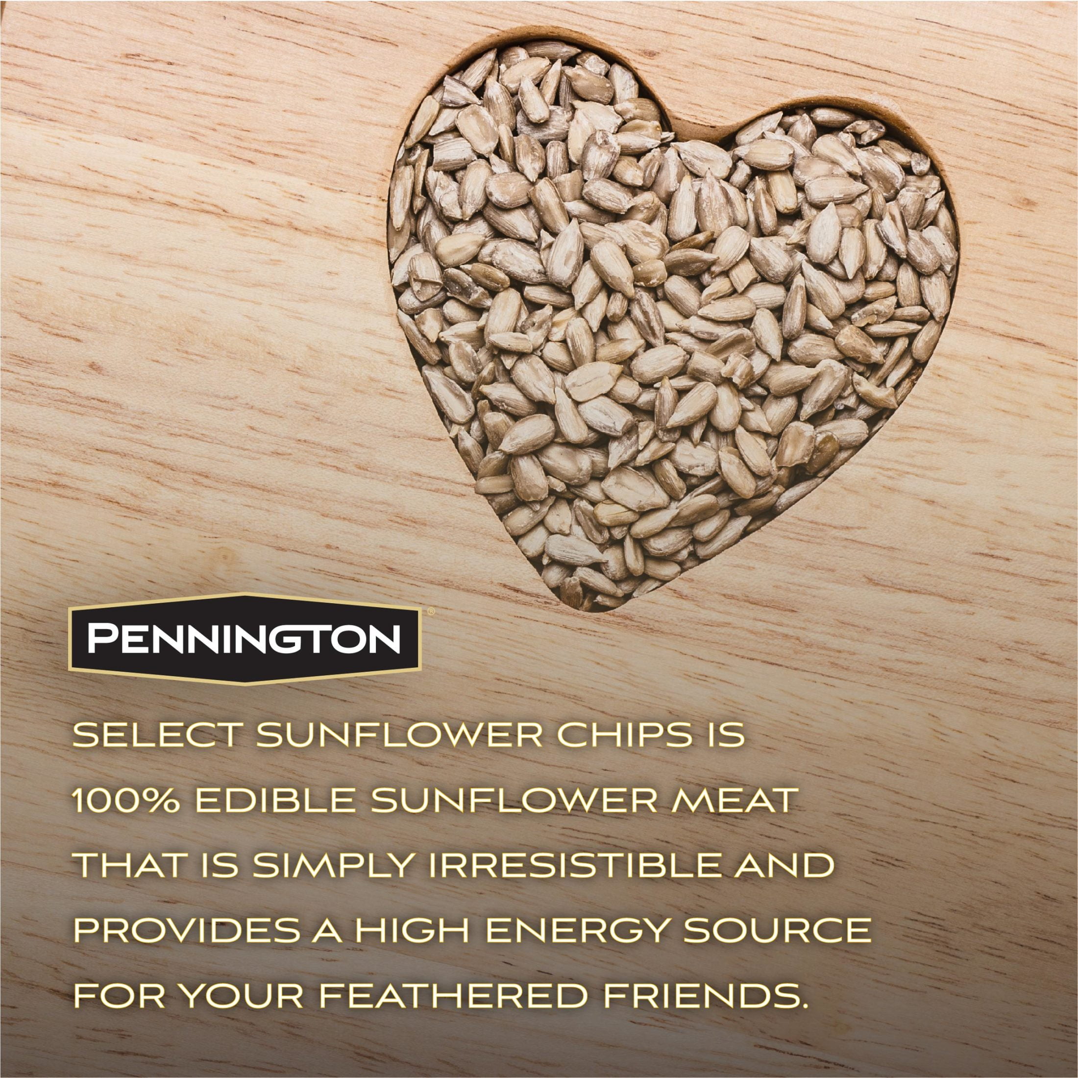 Pennington Recipe Selects Sunflower Chips, Dry Wild Bird Food and Seed, 15 lb. Bag, 1 Pack