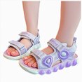 thumbnail image 3 of Godom Baby Girl Sandals Casual Adjustable Double Buckle Flat Sandal Slide for Toddler Little Big Kid, 3 of 7