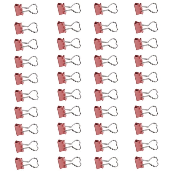 Giaone 40 Pcs Paper Clamps Foldback Clips Paper Clips Heart Shape Binder Clips