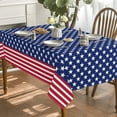 thumbnail image 3 of 4th of July Tablecloth 60x84 Inch, Patriotic American Flag Independence Day Memorial Day Table Cover for Party Picnic Dinner Decor, 3 of 6