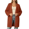 thumbnail image 3 of Otvok Open Front Knit Outerwear, Women Textured Rib Knit Drop Shoulder Long Sleeve Mid Length Loose Sweater Cardigan, 3 of 7