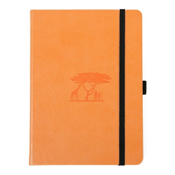 Dingbats Earth Tangerine Serengeti Notebook Medium A5 6 3 X 8 5 Inch Hardcover Pu Leather Micro Perforated Dotted 100gsm Cream Paper Walmart Com Walmart Com