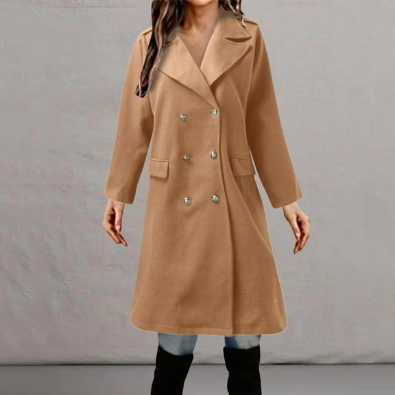 SDJMa Womens Ladies Solid Lapel Cardigan Long Sleeve Coat Buttons Outerwear