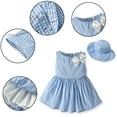 thumbnail image 3 of QUDDERR 3M-5Y Girls Sleeveless Bow Dress with Sun Hat for Toddler Kids Infant Baby Summer Bowknot Sundress Sweet Plaid Princess Dress 2PCS, 3 of 9