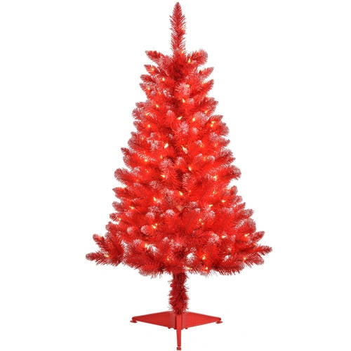 4' PreLit Blue Tinsel Artificial Christmas Tree, Clear Lights