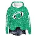 thumbnail image 5 of Arlun Game Day Womens Sequin Hoodies Sweatshirts Preppy Funny Rugby Graphic Long Sleeve Loose Fit Hooded Tops Oversized Fall Winter Pullovers Mint Green S, 5 of 5