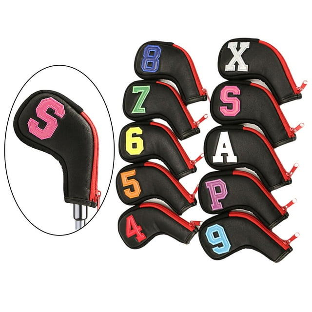 Paquete de 10 palos de golf para planchas de cuero PU con cierre magnético, fundas de golf de hierro para hombres, mujeres, jóvenes, exteriores, 4 5 6