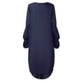 thumbnail image 4 of DYMADE Women Lantern Sleeve Chiffon Shirt Dress Irregular Ruffle Swing Blouse Tops, 4 of 4