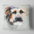 thumbnail image 2 of Designart Sad Dog Watercolor Illustration - Animal Throw Pillow - 18x18, 2 of 5