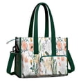 thumbnail image 2 of Teacher Tote Bag,Pioneer Flower Floral Print Pattern Teacher Utility Tote Bag,Large Work Tote Bags for Women with Multiple Pockets,Top Zipper Closure,13.8x10.6x6.7 Inch, 2 of 5