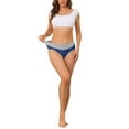 thumbnail image 2 of Unique Bargains Women's Plus Size 5 Packs Brief Stretchy Underwear Gray, Blue, All Black 1X, 2 of 6