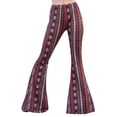 thumbnail image 4 of Daisy Del Sol High Waist Gypsy Comfy Yoga Ethnic Tribal Stretch Palazzo 70s Bell Bottom Fit to Flare Pants, 4 of 8