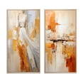 thumbnail image 2 of Designart "Glam Orange Beige composition III" Fashion Framed Wall Art Set Of 2 - Orange Fashion Frame Gallery Set For Office Decor, 2 of 7