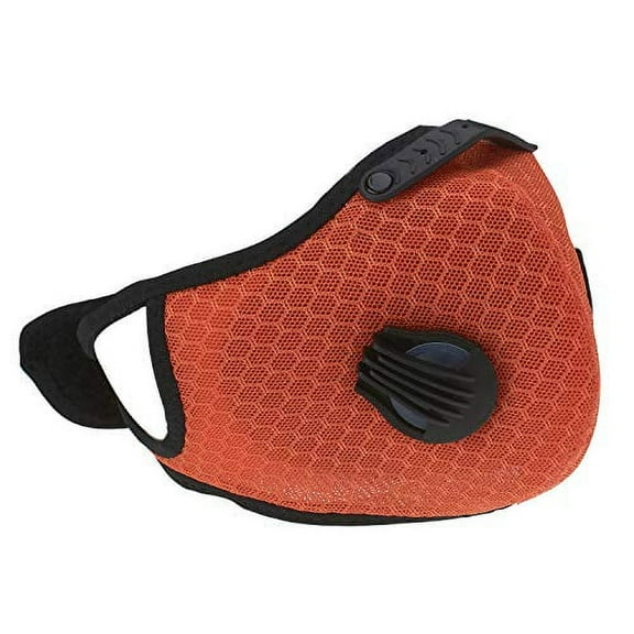 ASA TECHMED Orange Sports Reusable Dual Air Breathing Valve Mask Cycling Mask Face Cover with Activated Carbon Filter
