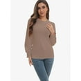 thumbnail image 2 of Women's Fall Puff Long Sleeve Tunic Tops Pleated Crew Neck Shirts Blouses Casual Loose T-Shirts, 2 of 4