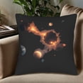 thumbnail image 5 of Set of 2 Square Throw Pillow Covers 18x18in - Cosmic Design Bright Orange Glow Perfect for Couch Bed or Car Decor, 5 of 8