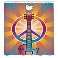 thumbnail image 3 of Ambesonne Hippie Shower Curtain, Guitar Peace, 69"Wx84"L, Multicolor, 3 of 5