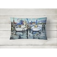 thumbnail image 2 of Carolines Treasures JMK1087PW1216 Tourquoise Bay Sailboat Canvas Fabric Decorative Pillow  12H x16W multicolor, 2 of 3