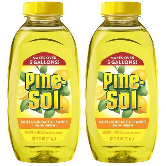 Pine-Sol Multi Surface Cleaner, 2 Pack, Concentrated Multi Purpose Cleaner and Degreaser for Kitchen and Bathroom, Makes 5 Gallons, Lemon Fresh Scent, 10.75 oz. Each