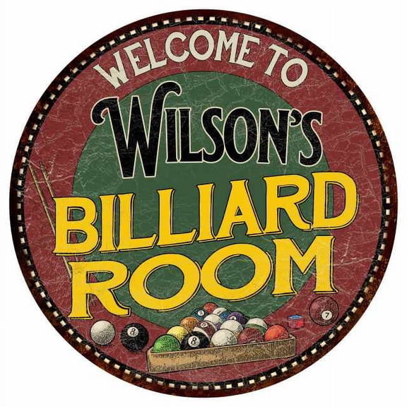 Wilson's Billiard Room 14" Round Metal Sign Kitchen Wall Décor 100140033367