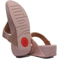 thumbnail image 4 of FitFlop Lulu Women's Leather Toe Post Sandal in Rose Gold Size 5, 4 of 6