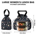 thumbnail image 5 of Pioneer Flower Floral Print Pattern Drawstring Lunch Bag Women - Drawstring Lunch Bag Insulated for Work Office - Stain-Resistant Large Lunchbags for Women with Multi-Pockets, 5 of 6