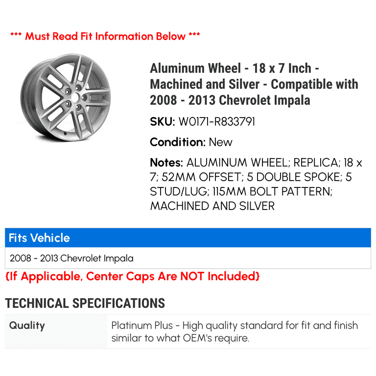 2011 Chevy Impala Bolt Pattern