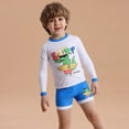 thumbnail image 4 of GYRATEDREAM Boys Two Piece Rash Guard Swimsuits Long Sleeve Rash Guard and Swim Trunks Outfit Set Toddler to Little Kid,Size 3-4 Years, 4 of 8