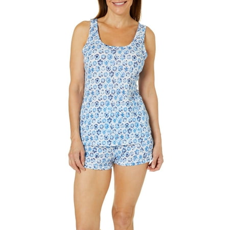Jaclyn Intimates Womens Flower Print Pajama Shorts Set