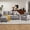 Lightgrey, variant on 79" Convertible Sectional Sofa Set, Small L Shaped 3-Seat Couch with Reversible Chaise and Accent Chair, Modern Linen Sofas Couches for Living Room, Beige