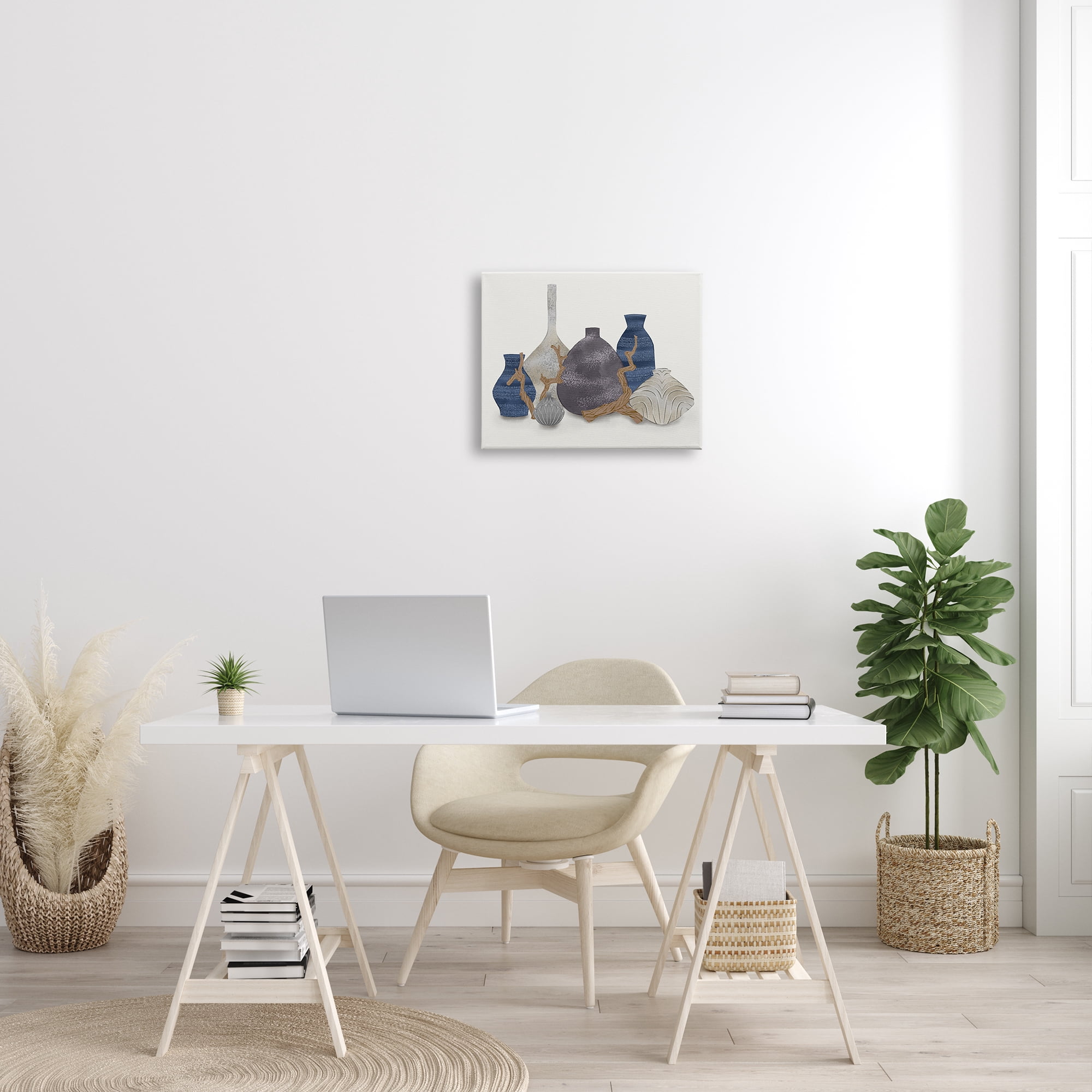 Stupell Industries Ornate Vase Still Life Leaning Driftwood Branches Graphic Art Gallery Wrapped Canvas Print Wall Art, Design by Ziwei Li