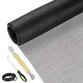 thumbnail image 2 of Screen Repair Kit Easy DIY Project 48" x 110" Fiberglass Screen Mesh with Rolling Tool and Screen Retainer Spline Screen Replacement kit for Windows Sliding Doors and Patio Screens (48" x 110", Black), 2 of 4