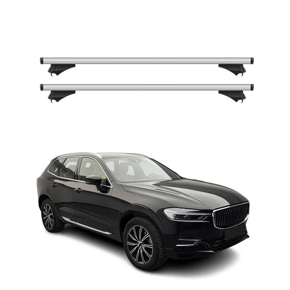 For 2018-2025 Volvo XC60 Cross Bars Roof Racks Aluminium Grey Carrier 2Pcs