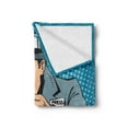 thumbnail image 2 of Paparazzi Soft Flannel Fleece Blanket, Photographer Man Taking Pictures Comic Book Style Journalism Graphic, Cozy Plush for Indoor and Outdoor Use, 60" x 80", Petrol Blue Grey Teal, by Ambesonne, 2 of 5
