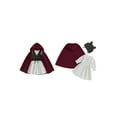thumbnail image 2 of RUINIXCW Toddler Baby Girl Renaissance Outfit Costume Kids Halloween Medieval Costume Little Girls Vintage Medieval Retro Long Sleeve Lace Trim Dress with Vest Hooded Cloak Set, 2 of 9