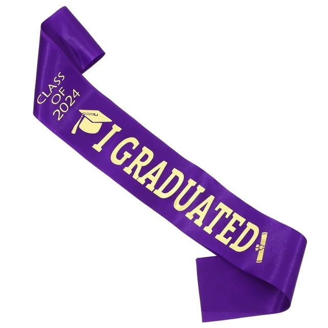 Senior 2024 Satin Sash 2024 Graduation Sash Graduated Senior Cheer Cheerleader Sash Prop