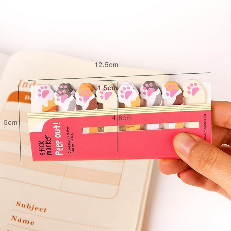 (As Seen on Image) Kawaii Animal Memo Pad, Bookmarks Creative Cute Sticky Notes (1 Package Random)