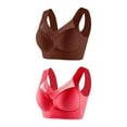thumbnail image 1 of Yuyuzo 2 Pack Plus Size Womens Sport Bras Full Coverage Wireless Seamless Padded Lifting Push up Bras, 1 of 2