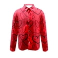 thumbnail image 4 of LEBONYARD Mens Shirts Clearance under $5.00,Mens Hoodies Pullover,Men's Fashionable Valentine's Day Heart-shaped Print Casual Long Sleeve Turndown Collar Blouse Shirt Red S, 4 of 5