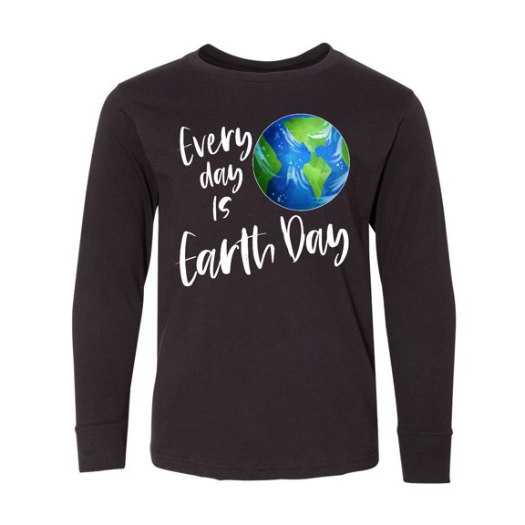 Inktastic Every Day is Earth Day Long Sleeve Youth T-Shirt
