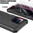 thumbnail image 5 of TJS for T-Mobile Revvl 7 Pro 5G Phone Case, with Screen Protector, Full Body Protective Heavy Duty Hybrid Bumper Cover (Black), 5 of 5