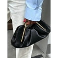 thumbnail image 2 of Women's Pleated Evening Clutch Bag with Gold Metal Handle, Fashion Handbag for Party, Prom and Formal Events, 2 of 7